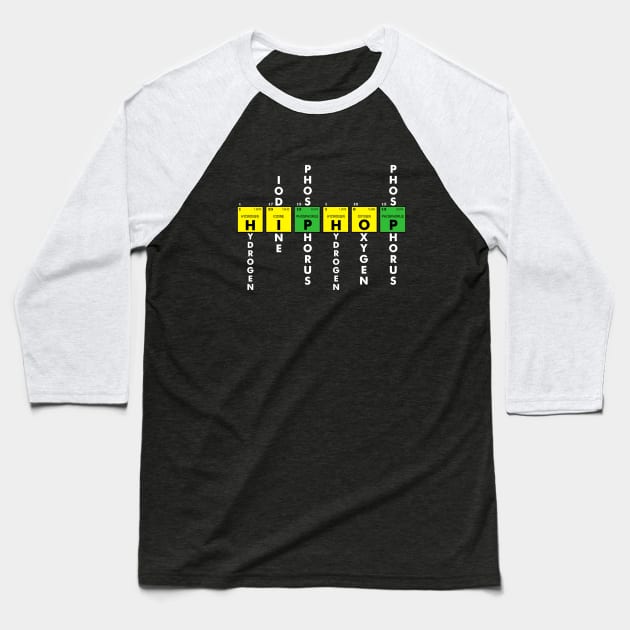 I AM HIP HOP - ELEMENTS OF HIP HOP v2 (WHITE LETTER) Baseball T-Shirt by DodgertonSkillhause